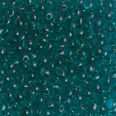 3.4mm Transparent Teal Miyuki Drop Beads (125 Gm) #DP-2405