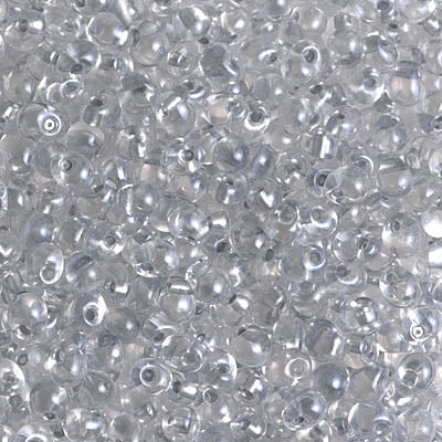 3.4mm Sparkling Pewter Lined Crystal Miyuki Drop Beads (125 Gm) #DP-242