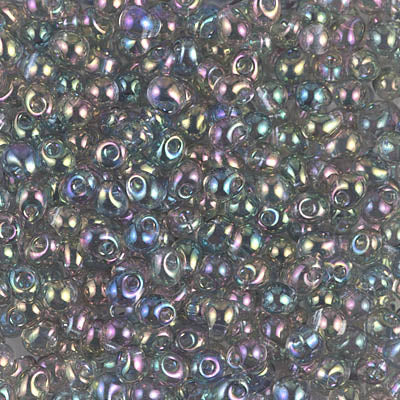 3.4mm Transparent Gray Rainbow Luster Miyuki Drop Beads (125 Gm) #DP-2440