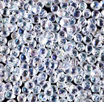3.4mm Crystal AB Miyuki Drop Beads (125 Gm) #DP-250