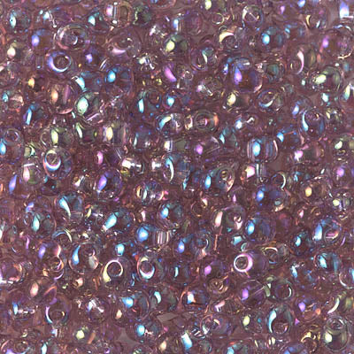 3.4mm Transparent Smoky Amethyst AB Miyuki Drop Beads (125 Gm) #DP-256
