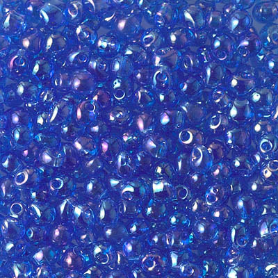 3.4mm Transparent Sapphire AB Miyuki Drop Beads (125 Gm) #DP-261