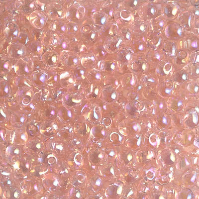 3.4mm Transparent Light Tea Rose AB Miyuki Drop Beads (125 Gm) #DP-292
