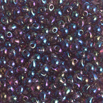 3.4mm Transparent Dark Smoky Amethyst AB Miyuki Drop Beads (125 Gm) #DP-294