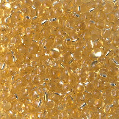 3.4mm Silver Lined Gold Miyuki Drop Beads (125 Gm) #DP-3