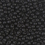 3.4mm Matte Black Miyuki Drop Beads (125 Gm) #DP-401F