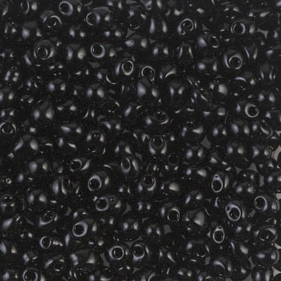 3.4mm Black Miyuki Drop Beads (125 Gm) #DP-401