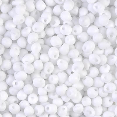 3.4mm Matte White Miyuki Drop Beads (125 Gm) #DP-402F