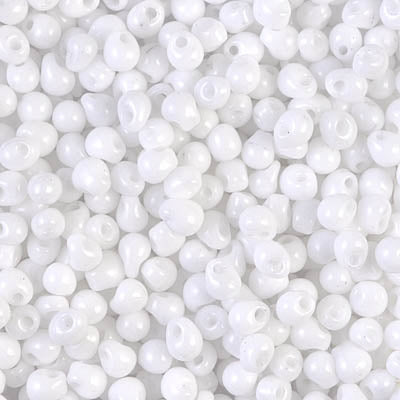3.4mm White Miyuki Drop Beads (125 Gm) #DP-402