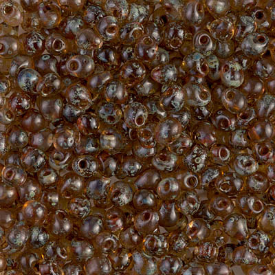 3.4mm Transparent Light Smoky Topaz Picasso Miyuki Drop Beads (125 Gm) #DP-4505