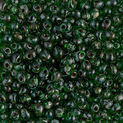 3.4mm Transparent Green Picasso Miyuki Drop Beads (125 Gm) #DP-4507