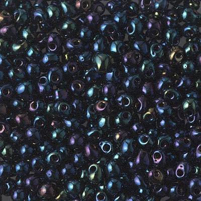 3.4mm Metallic Dark Blue Iris Miyuki Drop Beads (125 Gm) #DP-452