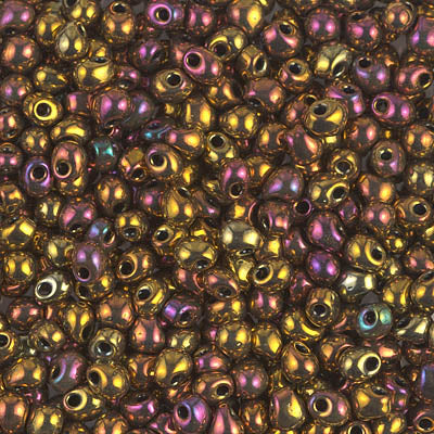 3.4mm Metallic Gold Iris Miyuki Drop Beads (5 Gm, 125 Gm) #JFT001