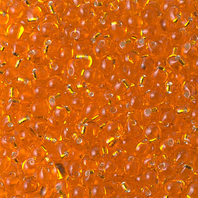 3.4mm Silver Lined Orange Miyuki Drop Beads (125 Gm) #DP-8