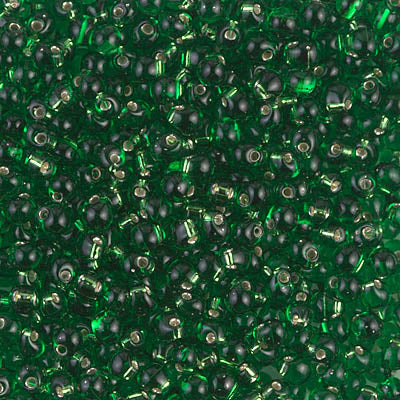 2.8mm Silver Lined Green Miyuki Drop Beads (125 Gm) #DP28-16