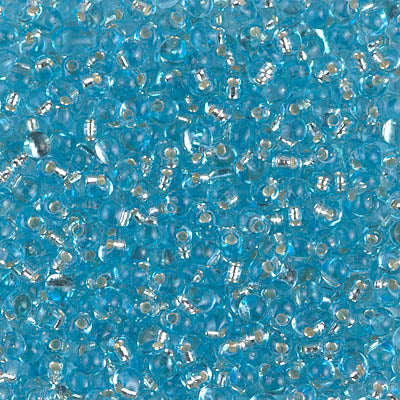 2.8mm Silver Lined Aqua Miyuki Drop Beads (125 Gm) #DP28-18