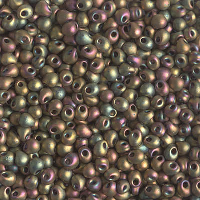 2.8mm Matte Metallic Khaki Iris Miyuki Drop Beads (125 Gm) #DP28-2035