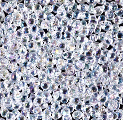 2.8mm Crystal AB Miyuki Drop Beads (125 Gm) #DP28-250