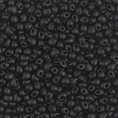 2.8mm Matte Black Miyuki Drop Beads (125 Gm) #DP28-401F