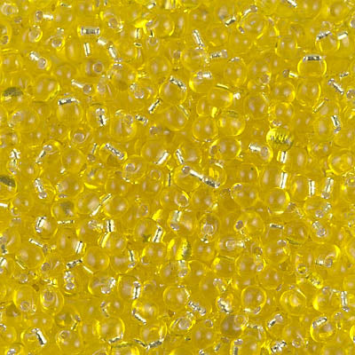 2.8mm Silver Lined Yellow Miyuki Drop Beads (20 Gm, 250 Gm) #DP28-6