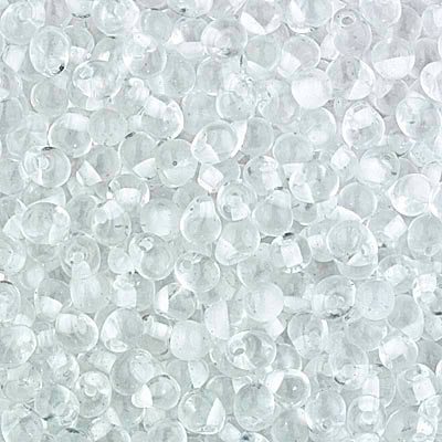 3.4mm White Lined Crystal Miyuki Drop Beads (125 Gm) #DPF-22