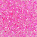 3.4mm Hot Pink Lined Crystal Miyuki Drop Beads (125 Gm) #DPF-23
