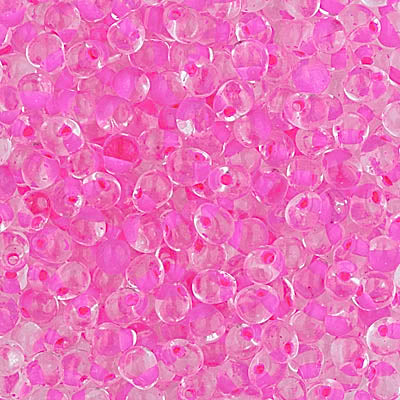3.4mm Hot Pink Lined Crystal Miyuki Drop Beads (125 Gm) #DPF-23