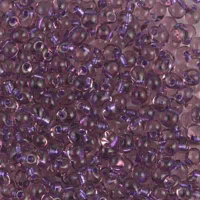 3.4mm Sparkling Amethyst Lined Smoky Amethyst Miyuki Drop Beads (125 Gm) #DPF-48