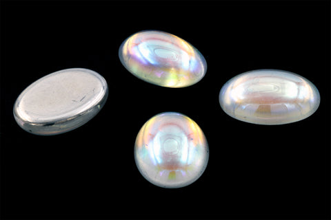 13mm x 18mm Crystal AB Oval Cabochon #FGA023