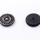 18mm Silver on Jet Nautilus Cabochon #FGA075