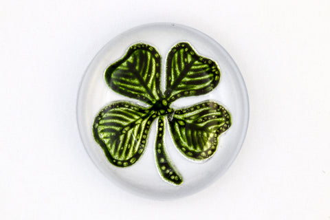 18mm Four Leaf Clover Glass Cabochon #FGA095