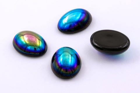 13mm x 18mm Jet AB Oval Cabochon #FGB023