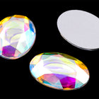 18mm x 25mm Crystal AB Rose Cut Oval Flat Back #FGC025
