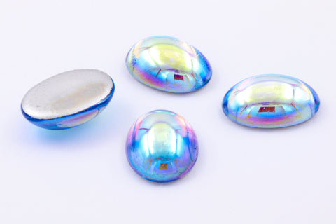 13mm x 18mm Light Sapphire AB Oval Cabochon #FGF023