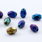 4mm x 6mm Blue Iris Faceted Oval Bead #GCB012