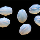 5mm x 7mm White Opal Oval Fire Polished Bead #GCC014