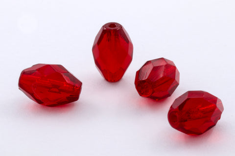 8mm x 12mm Ruby Faceted Oval Bead #GCD003