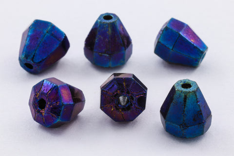 6.5mm x 6mm Blue Iris Faceted Pear Bead #GCE002