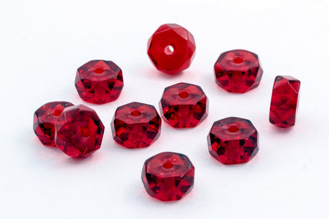 3mm x 6mm Transparent Ruby Faceted Rondelle #GCH011