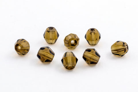 5mm Transparent Smoked Topaz Faceted Bicone #GCJ023