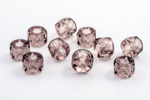 6mm Transparent Light Amethyst Fire Polished Crow Bead #GCO004