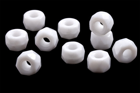 6mm Opaque White Fire Polished Crow Bead #GCO022