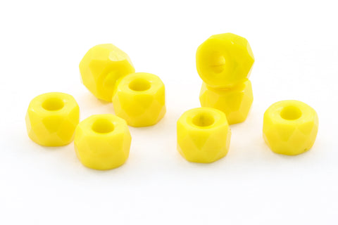 6mm Opaque Yellow Fire Polished Crow Bead #GCO023