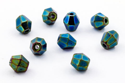 4mm Green Iris Faceted Bicone #GCP021