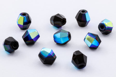 4mm Jet AB Faceted Bicone #GCP023