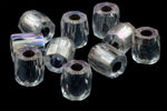 7mm Silver Lined Crystal AB Fire Polished Tube Bead (4 Pcs) #GCX004