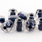 7mm Blue Lined Crystal Fire Polished Tube Bead (4 Pcs) #GCX006