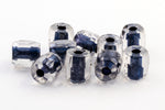 7mm Blue Lined Crystal Fire Polished Tube Bead (4 Pcs) #GCX006