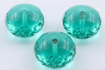11mm x 17mm Teal Coated Oblate "Gem-Cut" Fire Polished Bead #GCY013