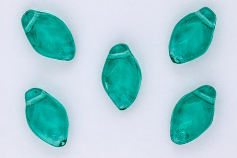 12mm Transparent Emerald Leaf Bead #GEY003